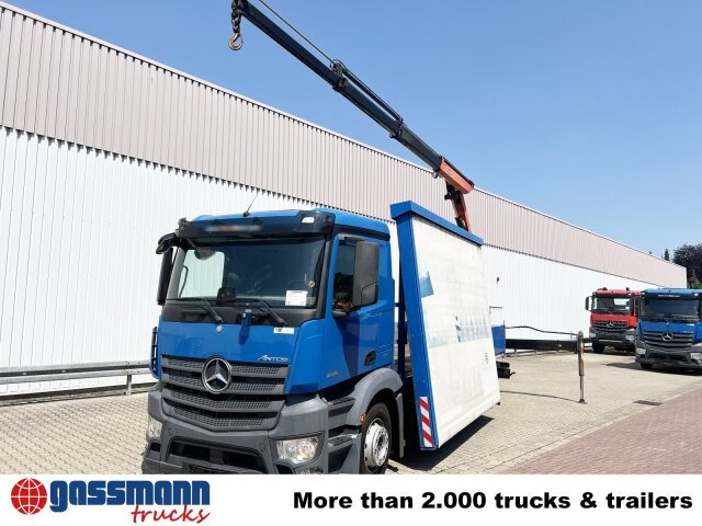 Pritsche LKW, Autokran Mercedes-Benz Antos 1836 L 4x2, Glastransporter, Heckkran: das Bild 8