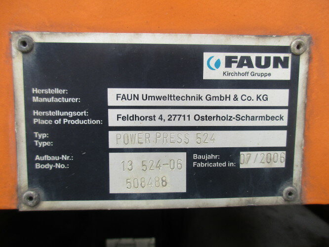 Müllwagen Für die Beförderung von Müll MAN TGA 26.350 6x2-2BL TGA 26.350/400 6x2-2BL FAUN POWER PRESS 524, OHNE MOTOR!: das Bild 14