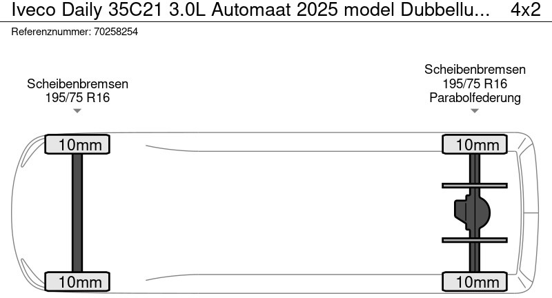 Kastenwagen neu kaufen Iveco Daily 35C21 3.0L Automaat 2025 model Dubbellucht L2H2 LED ACC CarPlay Camera Parkeersensoren 12m3 Airco: das Bild 20